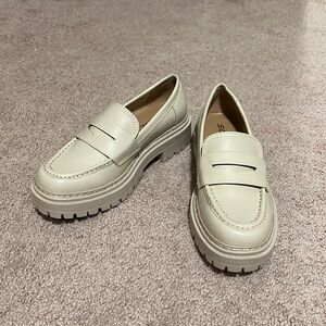 Beige Penny Loafers